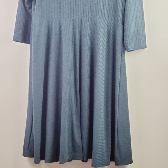 Torrid Teal Ribbed Knit Faux Wrap Dress Sz 1 (14/16) - Picture 7 of 10